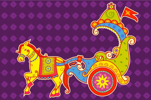 Vector design of Happy Dussehra chariot — Stock Vector