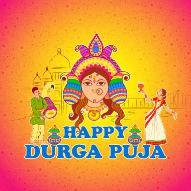 Kadın Dhunuchi dans Bengal Durga Puja için performans