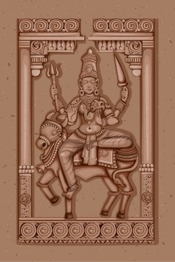 Vintage Hint tanrıçası Shailaputri heykel heykeli