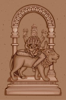 Vintage Hint tanrıçası Skanda Mata heykel heykeli