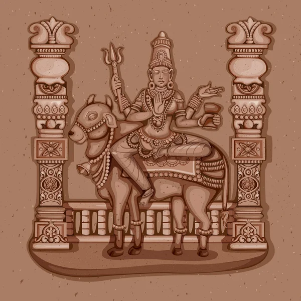 老式的印度女神摩诃生歌丽 • 雕塑雕像 — 图库矢量图片