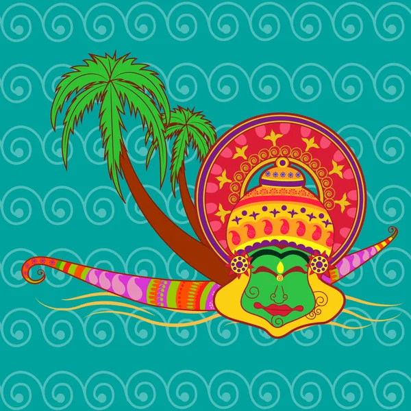 Happy Onam fond dans le style de l'art indien — Image vectorielle