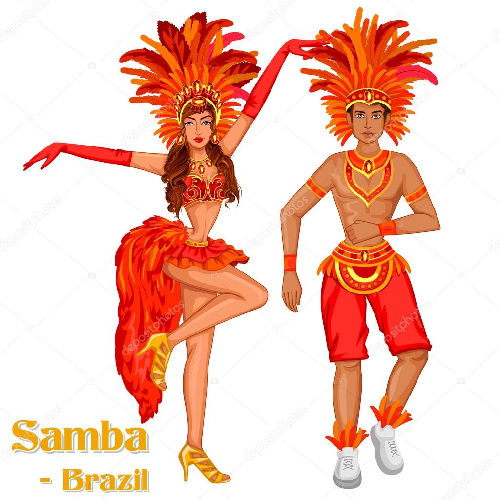 Brazilian Couple performing Samba dance of Brazil