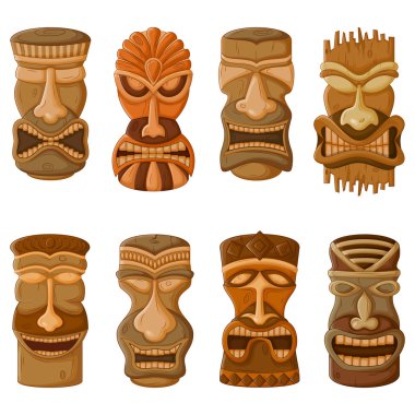 Hawaiian Tiki tribal mask clipart