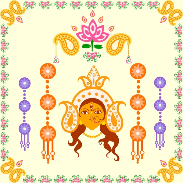 Φεστιβάλ υπόβαθρο ευτυχισμένη Durga Puja Ινδία — Διανυσματικό Αρχείο