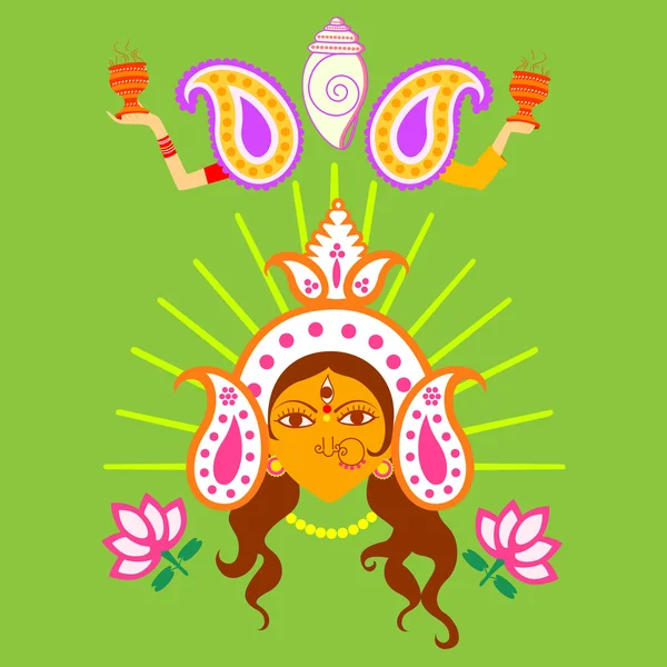 Índia festival Happy Durga Puja fundo — Vetor de Stock