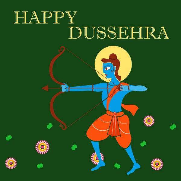 India festival feliz Dussehra fondo — Vector de stock