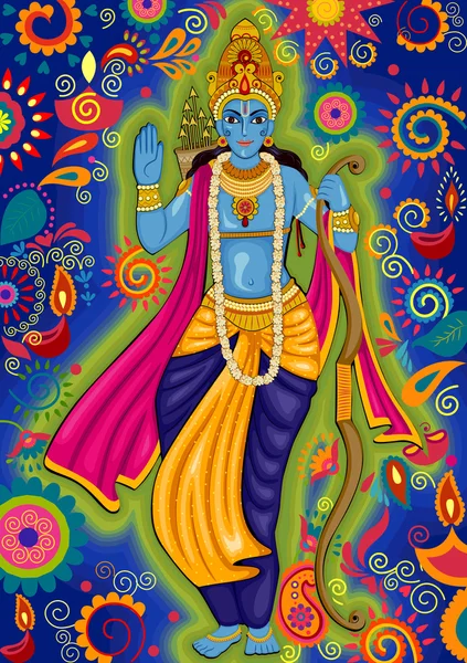 Dieu indien Rama pour la célébration du festival Dussehra en Inde — Image vectorielle