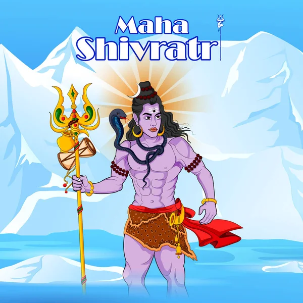 Pan Shiva na Maha Shivratri religijne święto Indii — Wektor stockowy