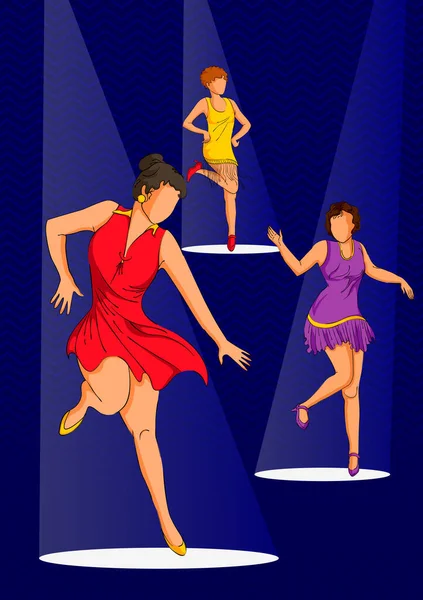 Retro wiek osób korzystających i tańczących w imprezie klub nocny styl życia — Wektor stockowy