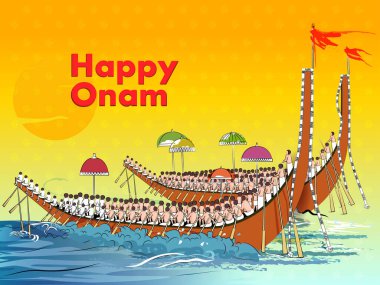 Kerala Güney Hindistan 'ın Hint sanat tarzındaki arka planı Mutlu Onam Festivali