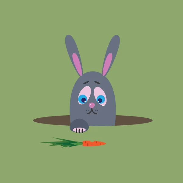 Lapin affamé, illustration — Image vectorielle