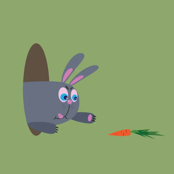 Głodny królik, ilustracja — Wektor stockowy