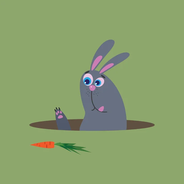 Hungriges Kaninchen, Illustration — Stockvektor