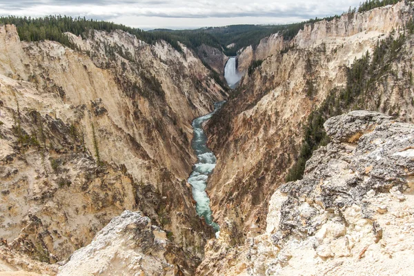 Az alsó-vízesés Yellowstone folyó Wyoming Stock Fotó
