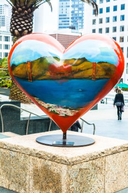 Statue of heart at Union Square in San Francisco clipart
