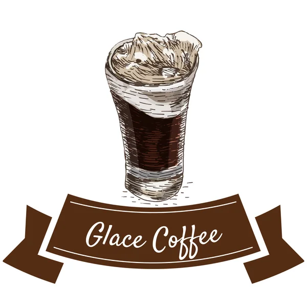 Vector ilustración colorido conjunto con glace café — Vector de stock