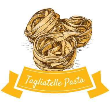 Tagliatelle makarna renkli resimde.