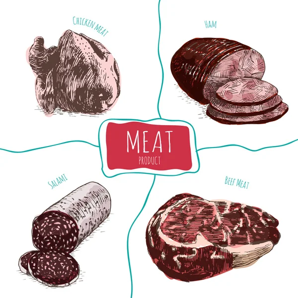 Ilustracja mięsa. — Wektor stockowy
