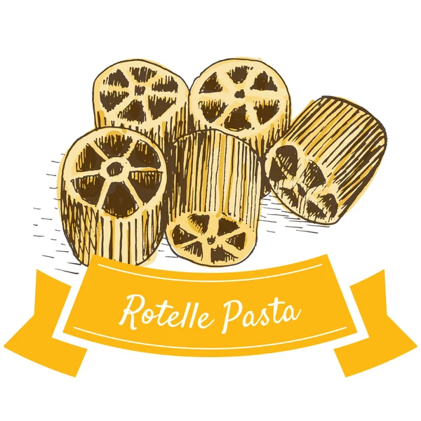Rotelle Pasta bunte Illustration. — Stockvektor