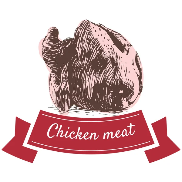 Цыплячье мясо красочная иллюстрация . — стоковый вектор