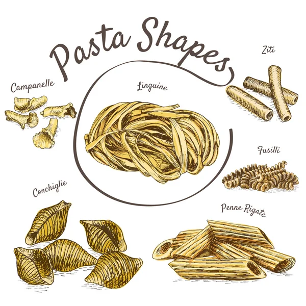 Set de ilustración de pasta . — Archivo Imágenes Vectoriales