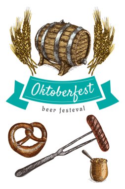 Oktoberfest illüstrasyon ayarla.