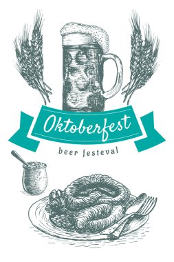 Oktoberfest illüstrasyon ayarla.