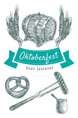 Oktoberfest illüstrasyon ayarla