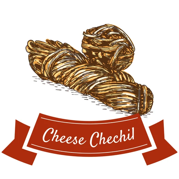 Cheese chechil ilustração . — Vetor de Stock