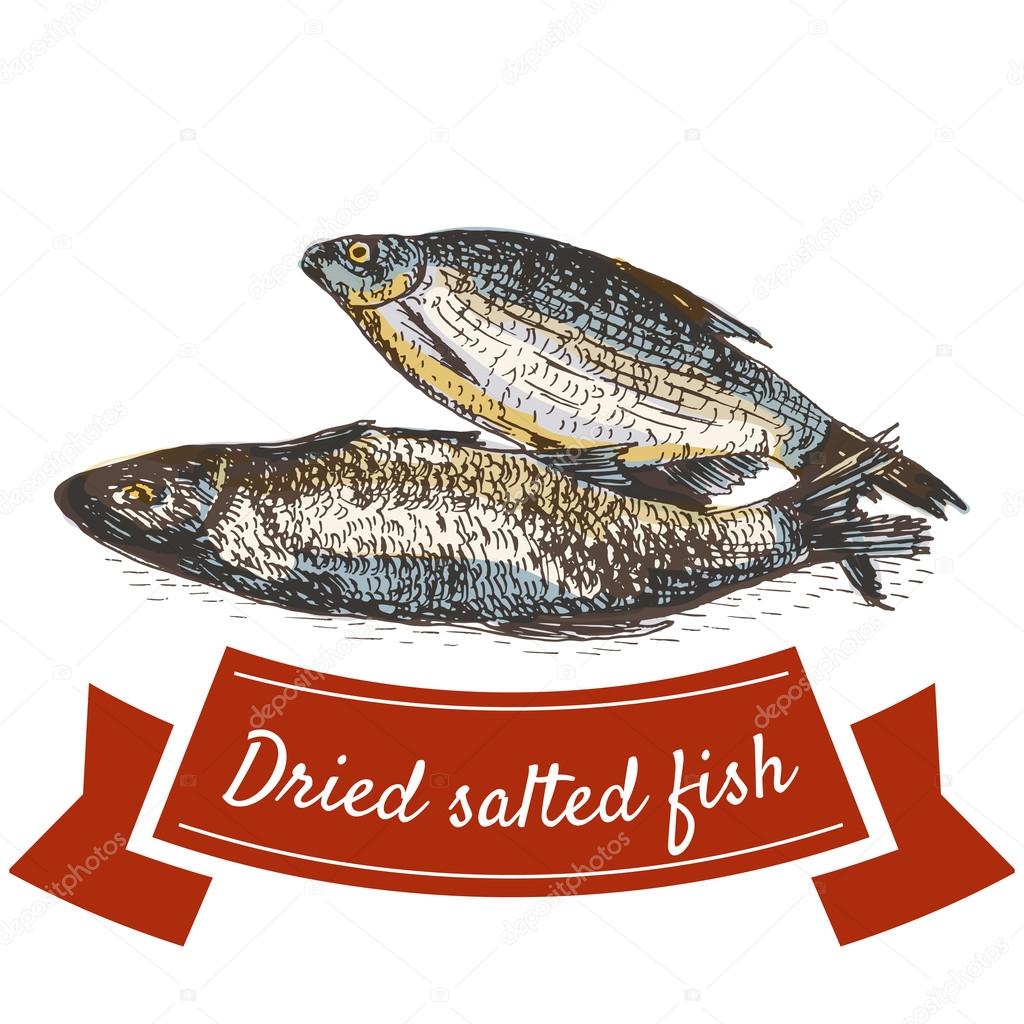 Dried salted fish product illustration. Stock Vector Image by ©messer16
