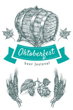 Oktoberfest illüstrasyon ayarla.