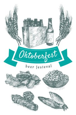 Oktoberfest illüstrasyon ayarla.