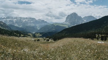 Seceda yürüyüş yolu Dolomiti 'nin sarp dağları ve yemyeşil vadileri üzerinde geniş manzaralar sunar..