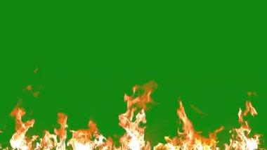 Gerçekçi ateş alevleri yeşil ekran