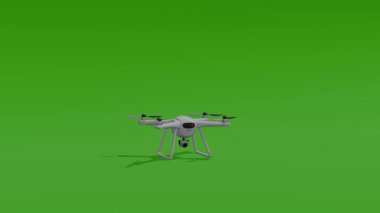 Uçan İHA yakın görüntüsü yeşil ekran
