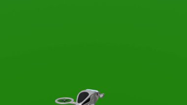 Fütürist hava taksi dronu yeşil ekran