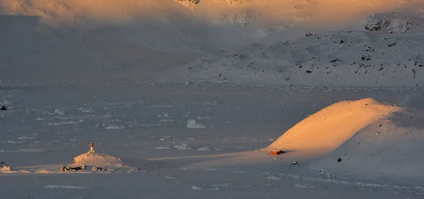柔和的灯光在南极洲 图库图片