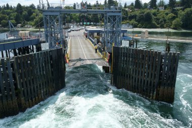 Feribot rıhtım, çalkantılı su