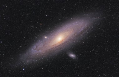 Andromeda Galaxy M31 Detaylı Astro fotoğrafı. Yüksek kalite fotoğraf