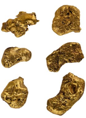 Beyaz zemin üzerine altın nuggets