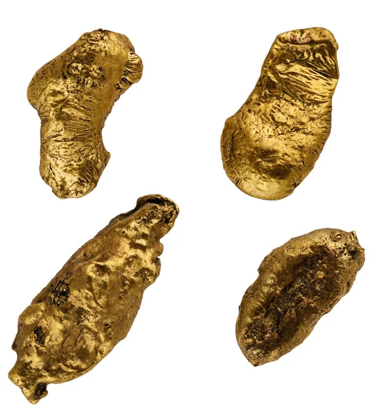 Beyaz zemin üzerine altın nuggets
