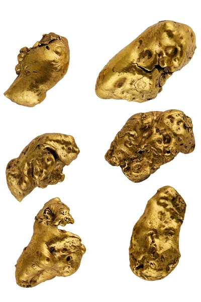 Beyaz zemin üzerine altın nuggets