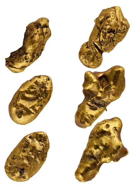 Beyaz zemin üzerine altın nuggets