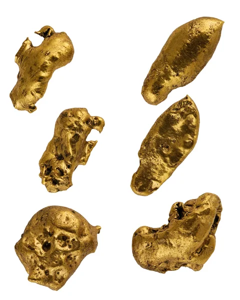 Beyaz zemin üzerine altın nuggets