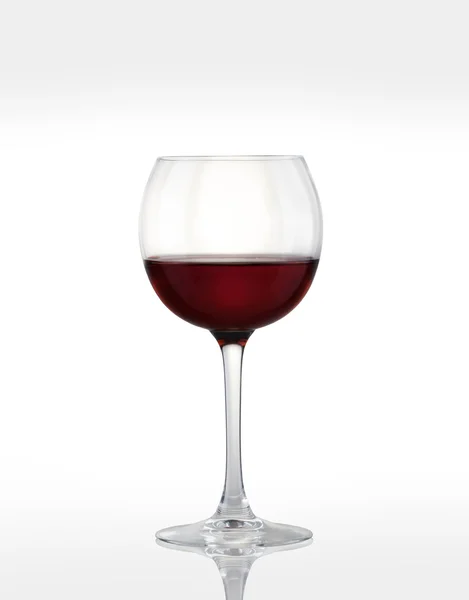 Glas med rött vin på en vit bakgrund. — Stockfoto