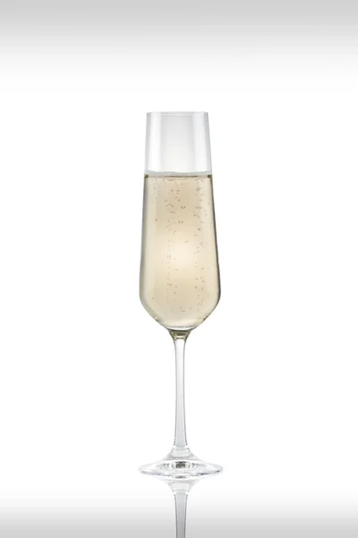 Copo de champanhe em um fundo branco. — Fotografia de Stock