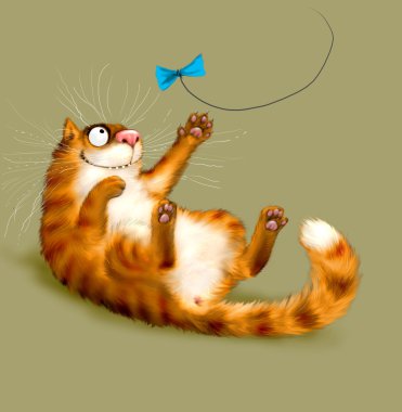 Kırmızı kedi oynuyor