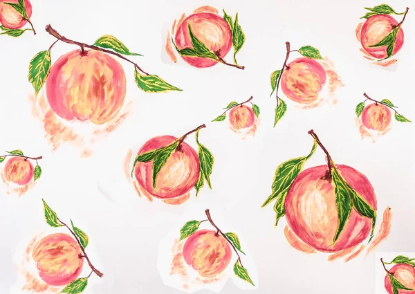 Fruit pattern. Watercolor on white paper for wrapping gifts — Stock Photo, Image