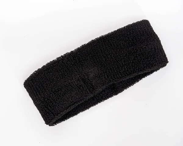 Headband Para Fitness Esportes Preto Fundo Branco Close — Fotografia de Stock